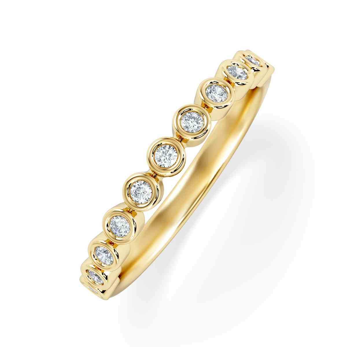 Entwine 0.42ct Round Cut Lab Diamond Half Band Eternity Ring 18K Gold Vermeil