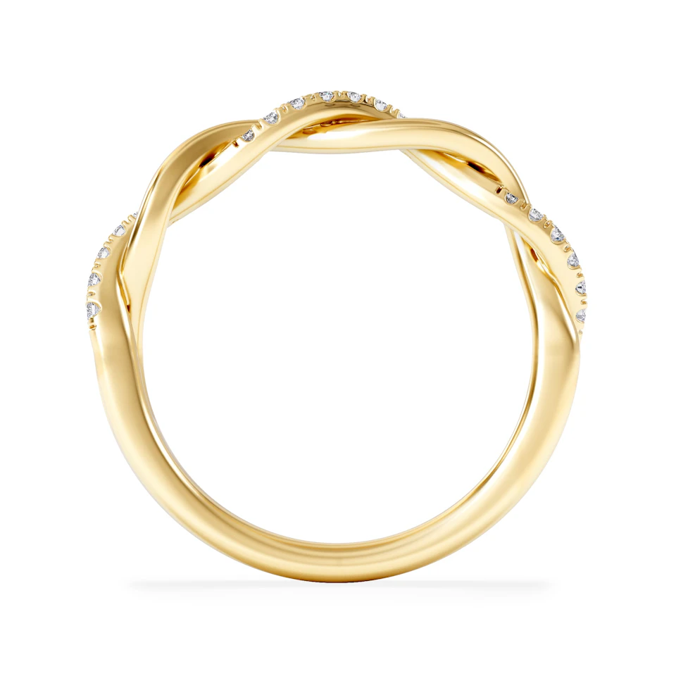 Celia Twist Half Band 0.15ct F/VS Round Cut Lab Diamond Eternity Ring in 18K Gold Vermeil