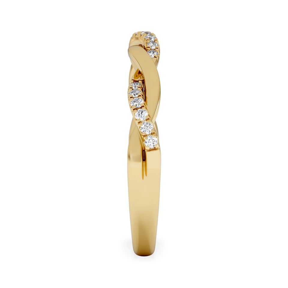 Celia Twist Half Band 0.15ct F/VS Round Cut Lab Diamond Eternity Ring in 18K Gold Vermeil