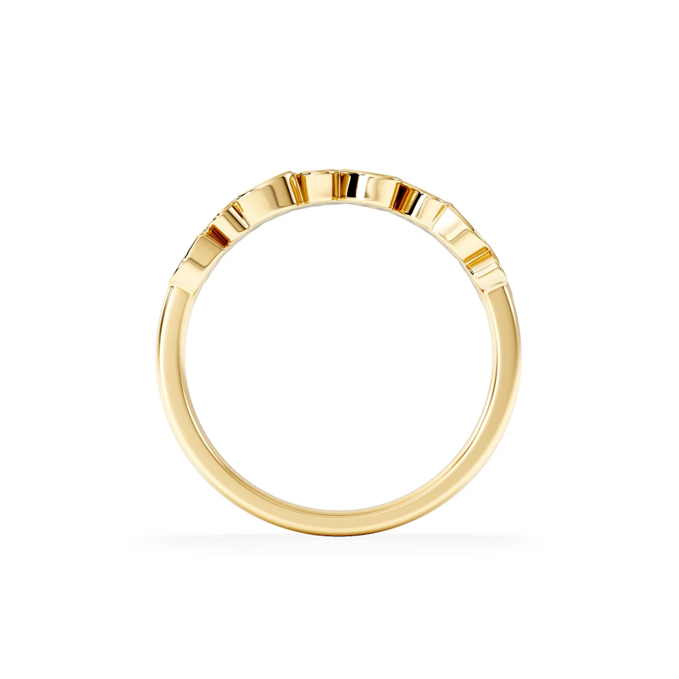 Heart Half Eternity Ring Lab Diamond 0.11ct in 18K Gold Vermeil