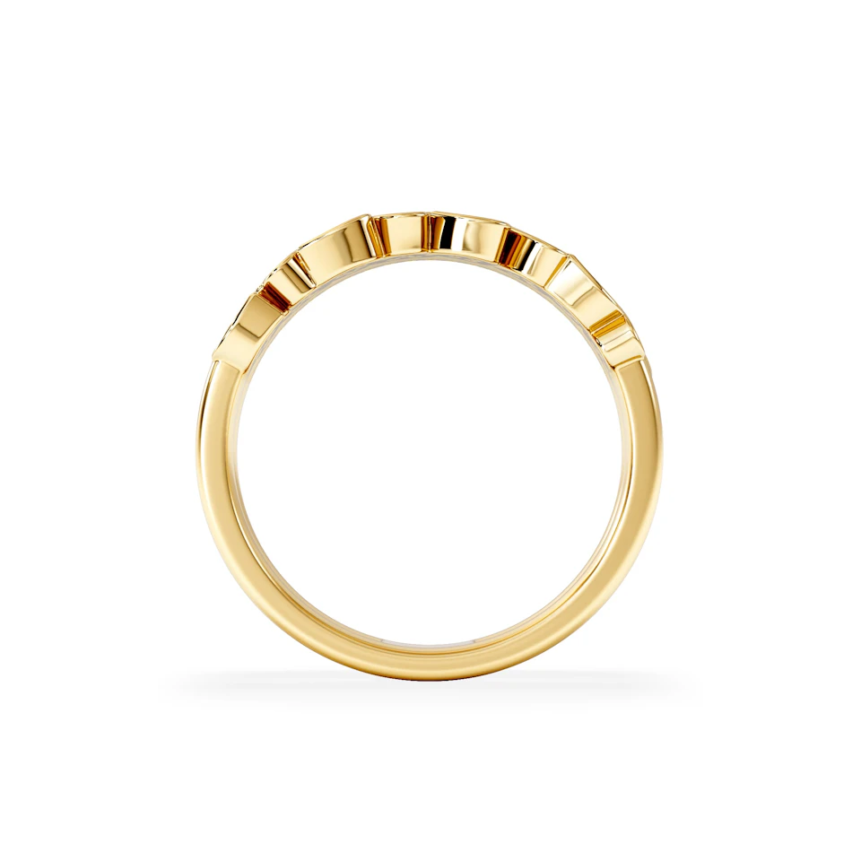 Double Heart Band Stacking Ring Lab Diamond 0.20ct in 18K Gold Vermeil