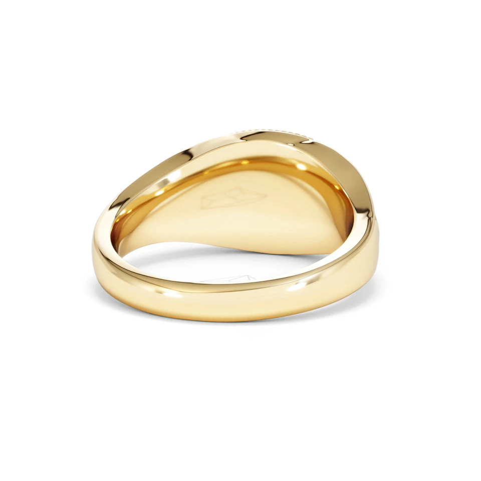 Aquarius Zodiac 0.01ct Lab Diamond Signet Ring in 18K Gold Vermeil