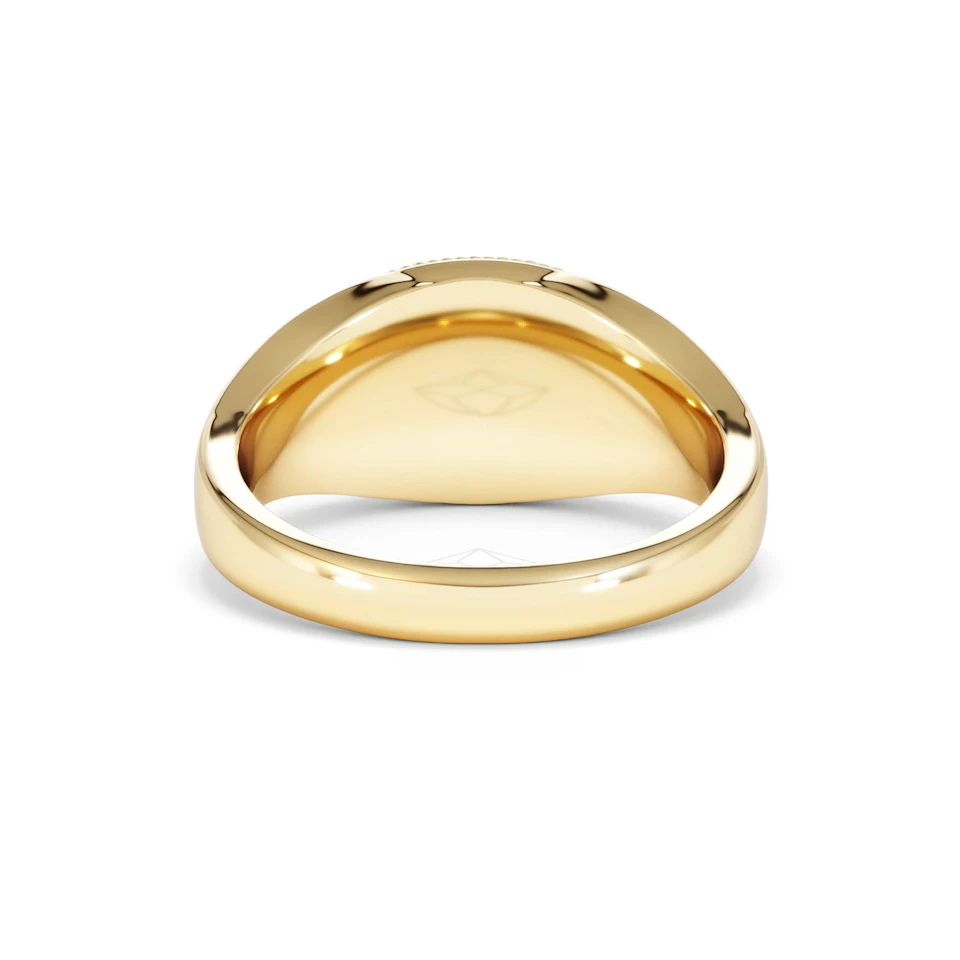Aquarius Zodiac 0.01ct Lab Diamond Signet Ring in 18K Gold Vermeil
