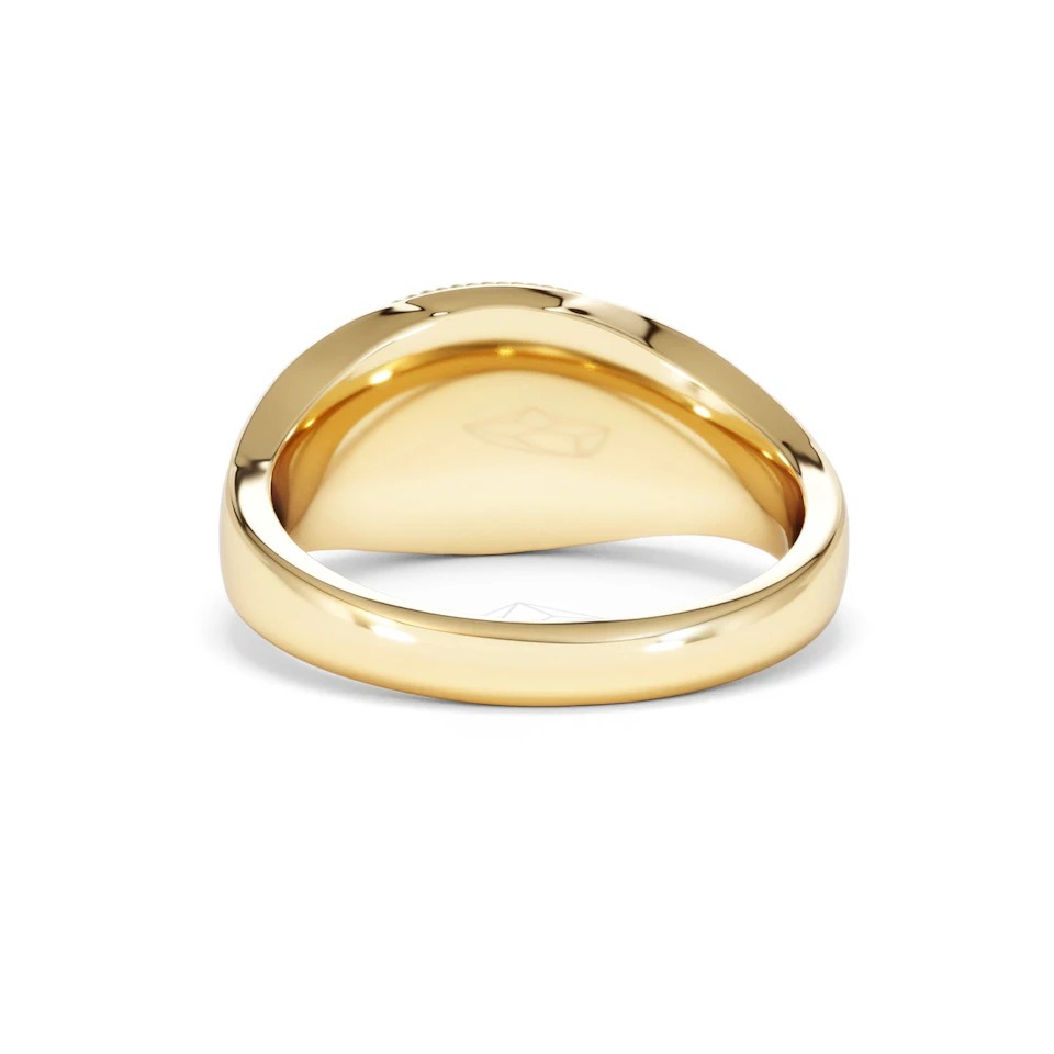 Aquarius Zodiac 0.01ct Lab Diamond Signet Ring in 18K Gold Vermeil