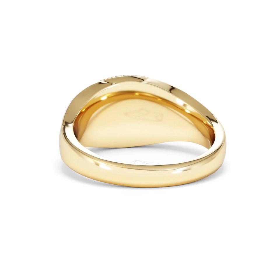 Aquarius Zodiac 0.01ct Lab Diamond Signet Ring in 18K Gold Vermeil