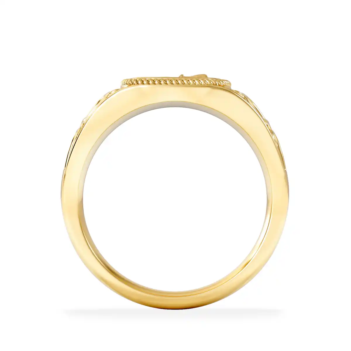 Aquarius Zodiac 0.01ct Lab Diamond Signet Ring in 18K Gold Vermeil