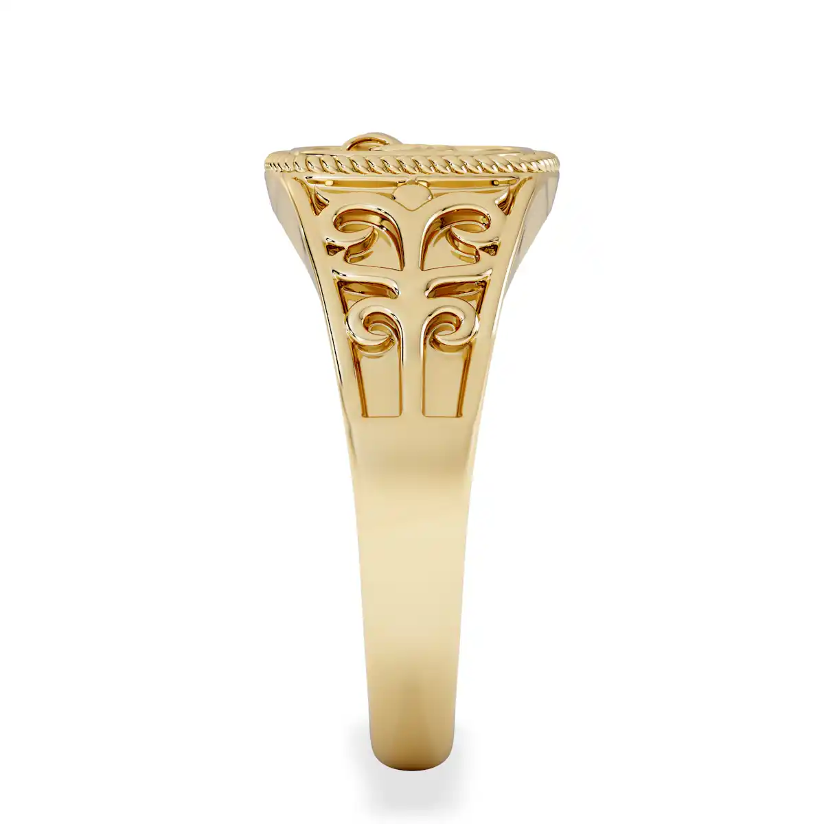 Aquarius Zodiac 0.01ct Lab Diamond Signet Ring in 18K Gold Vermeil