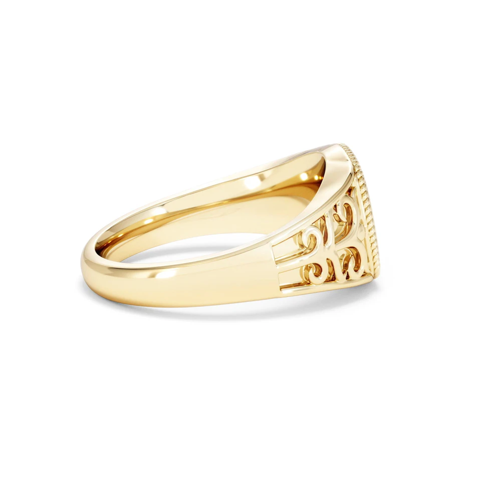 Aries Zodiac 0.01ct Lab Diamond Signet Ring in 18K Gold Vermeil