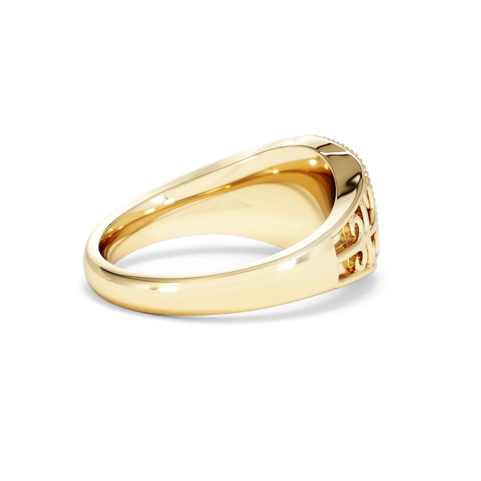 Aries Zodiac 0.01ct Lab Diamond Signet Ring in 18K Gold Vermeil