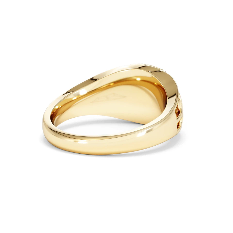 Aries Zodiac 0.01ct Lab Diamond Signet Ring in 18K Gold Vermeil
