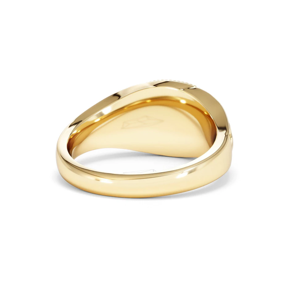 Aries Zodiac 0.01ct Lab Diamond Signet Ring in 18K Gold Vermeil