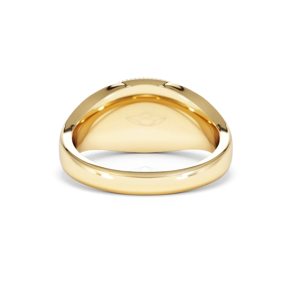 Aries Zodiac 0.01ct Lab Diamond Signet Ring in 18K Gold Vermeil