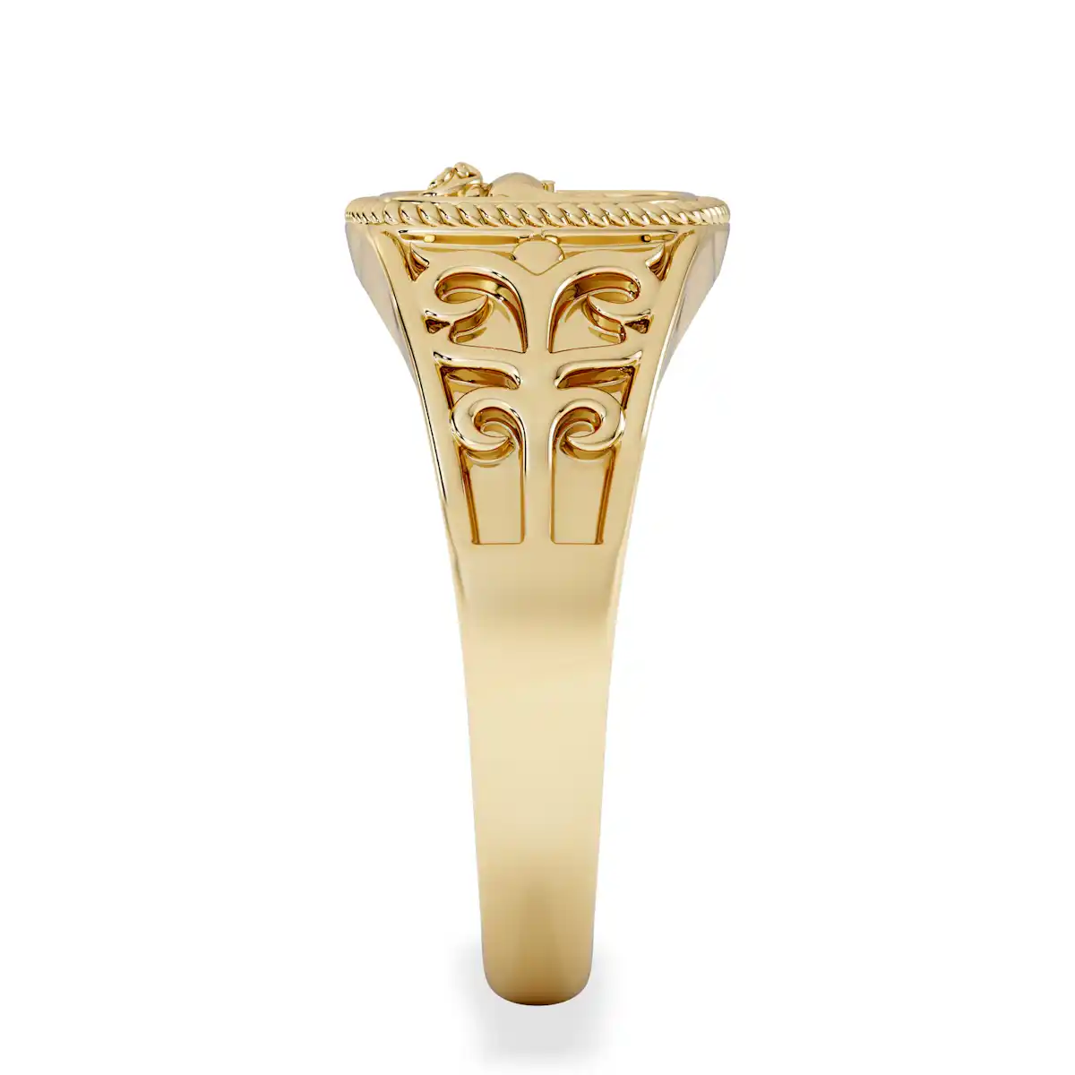 Aries Zodiac 0.01ct Lab Diamond Signet Ring in 18K Gold Vermeil