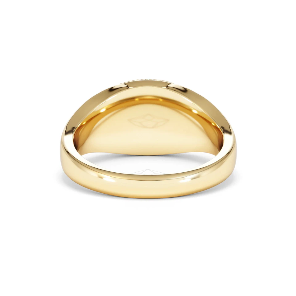 Cancer Zodiac 0.01ct Lab Diamond Signet Ring in 18K Gold Vermeil