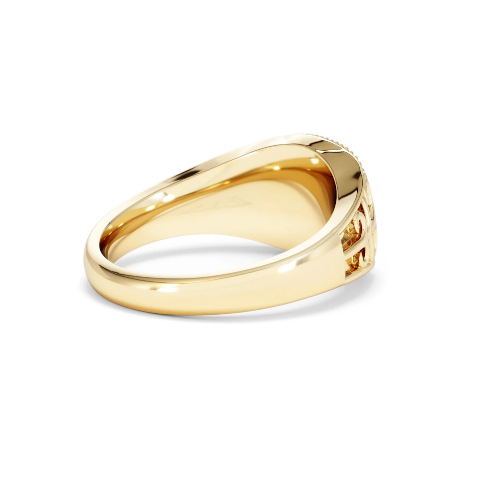 Capricorn Zodiac 0.01ct Lab Diamond Signet Ring in 18K Gold Vermeil