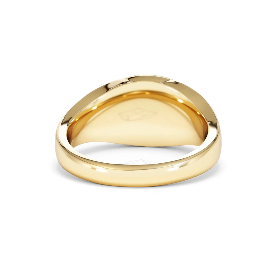 Capricorn Zodiac 0.01ct Lab Diamond Signet Ring in 18K Gold Vermeil