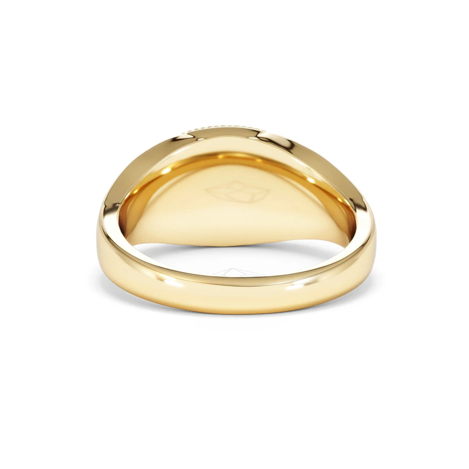 Capricorn Zodiac 0.01ct Lab Diamond Signet Ring in 18K Gold Vermeil