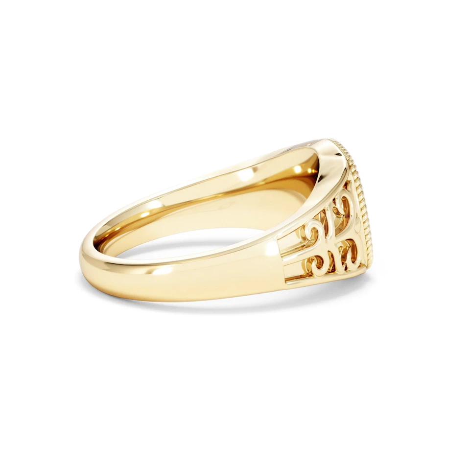 Gemini Zodiac 0.01ct Lab Diamond Signet Ring in 18K Gold Vermeil