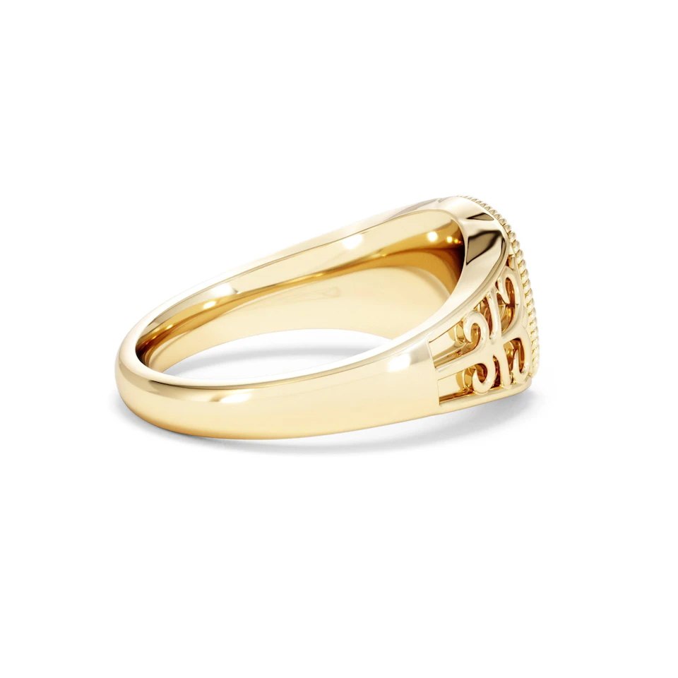 Gemini Zodiac 0.01ct Lab Diamond Signet Ring in 18K Gold Vermeil