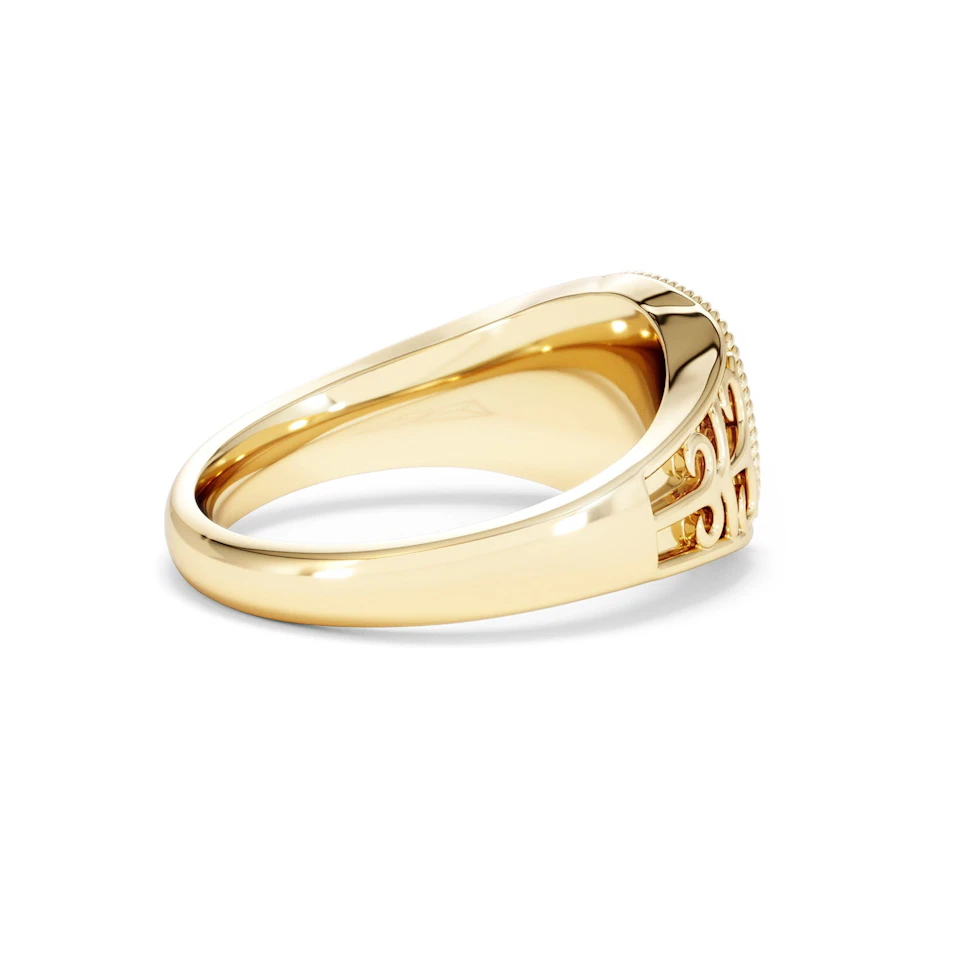 Gemini Zodiac 0.01ct Lab Diamond Signet Ring in 18K Gold Vermeil