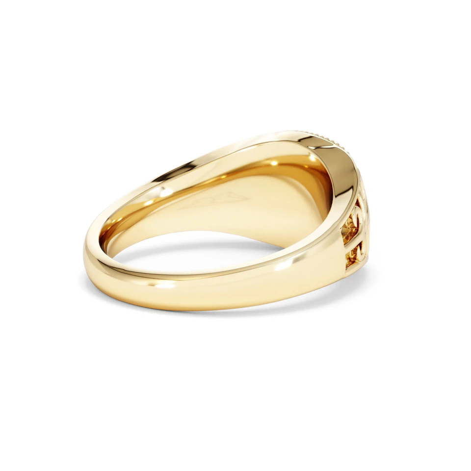 Gemini Zodiac 0.01ct Lab Diamond Signet Ring in 18K Gold Vermeil