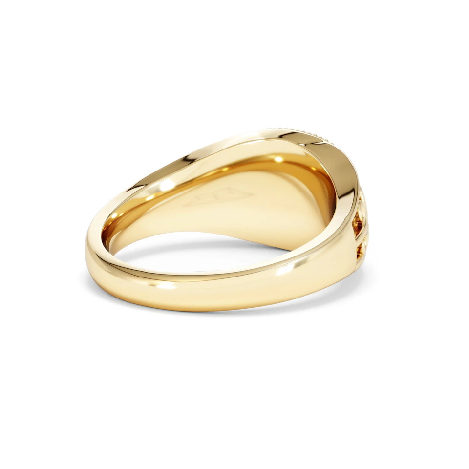 Gemini Zodiac 0.01ct Lab Diamond Signet Ring in 18K Gold Vermeil