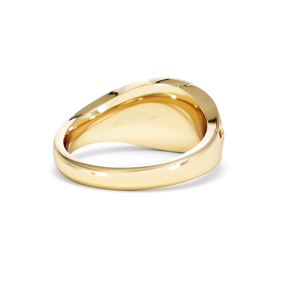 Gemini Zodiac 0.01ct Lab Diamond Signet Ring in 18K Gold Vermeil