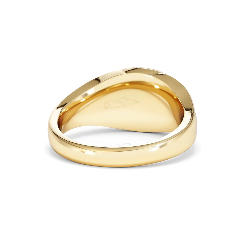 Gemini Zodiac 0.01ct Lab Diamond Signet Ring in 18K Gold Vermeil