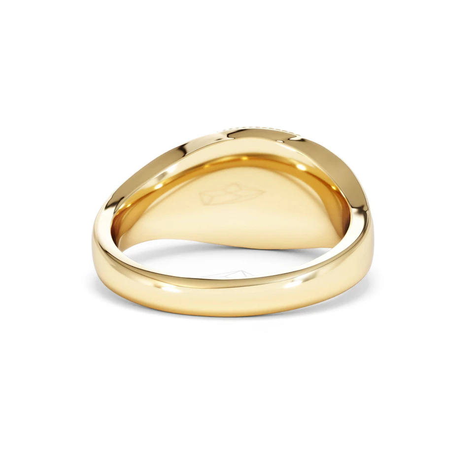 Gemini Zodiac 0.01ct Lab Diamond Signet Ring in 18K Gold Vermeil