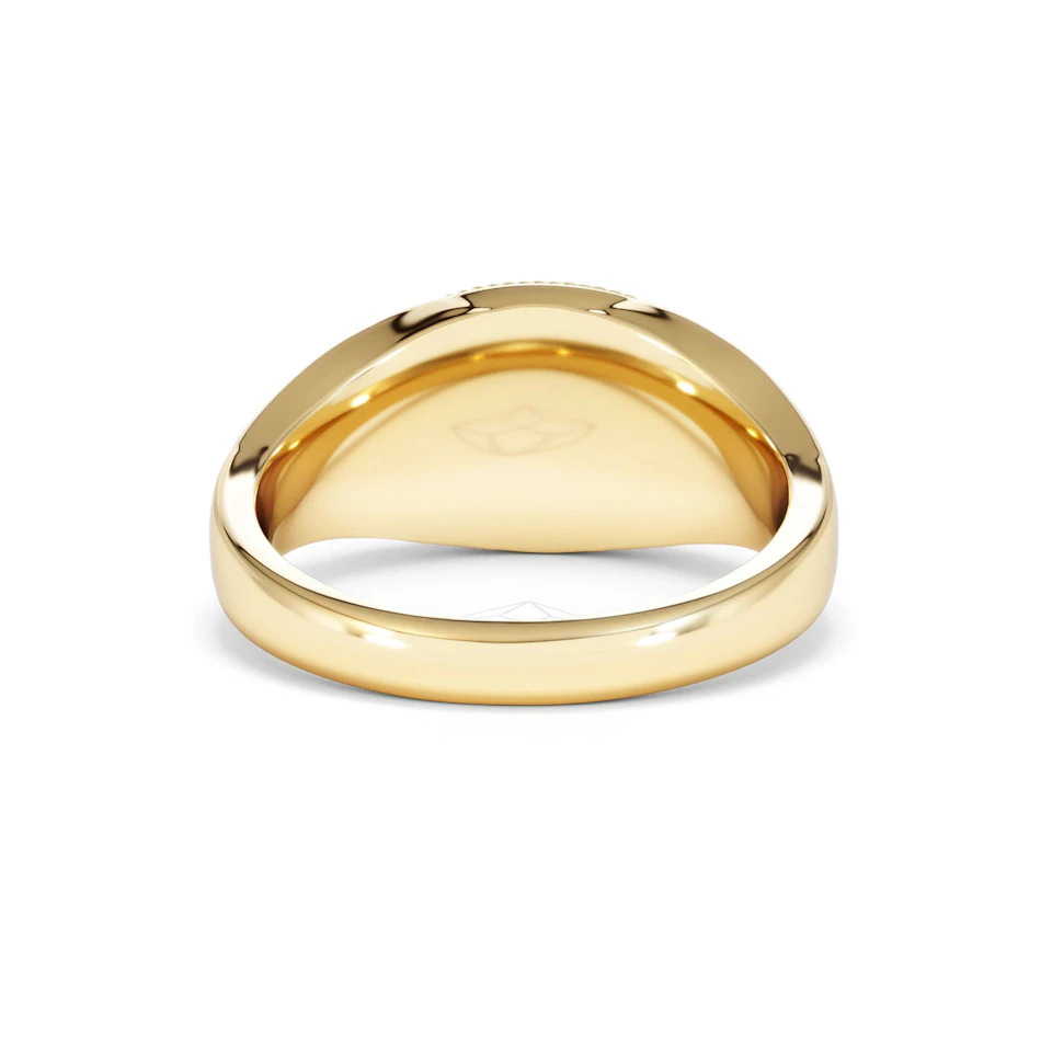 Gemini Zodiac 0.01ct Lab Diamond Signet Ring in 18K Gold Vermeil