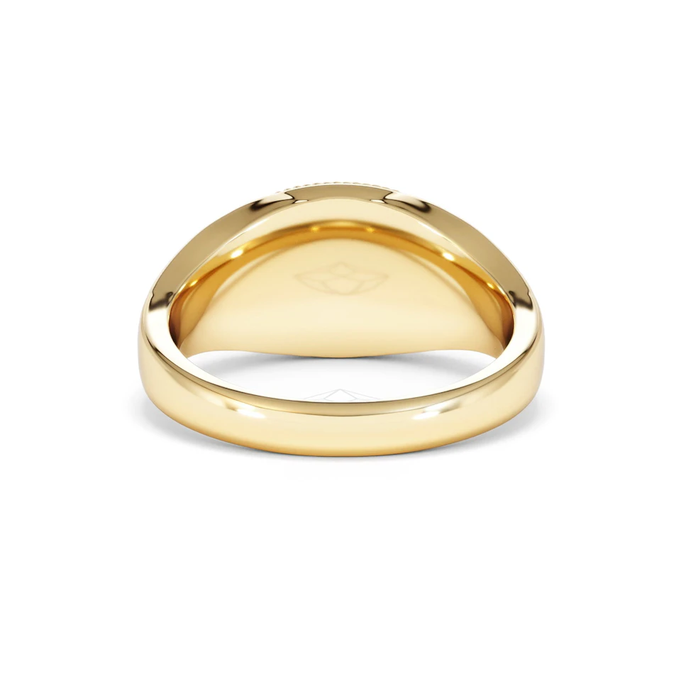 Gemini Zodiac 0.01ct Lab Diamond Signet Ring in 18K Gold Vermeil