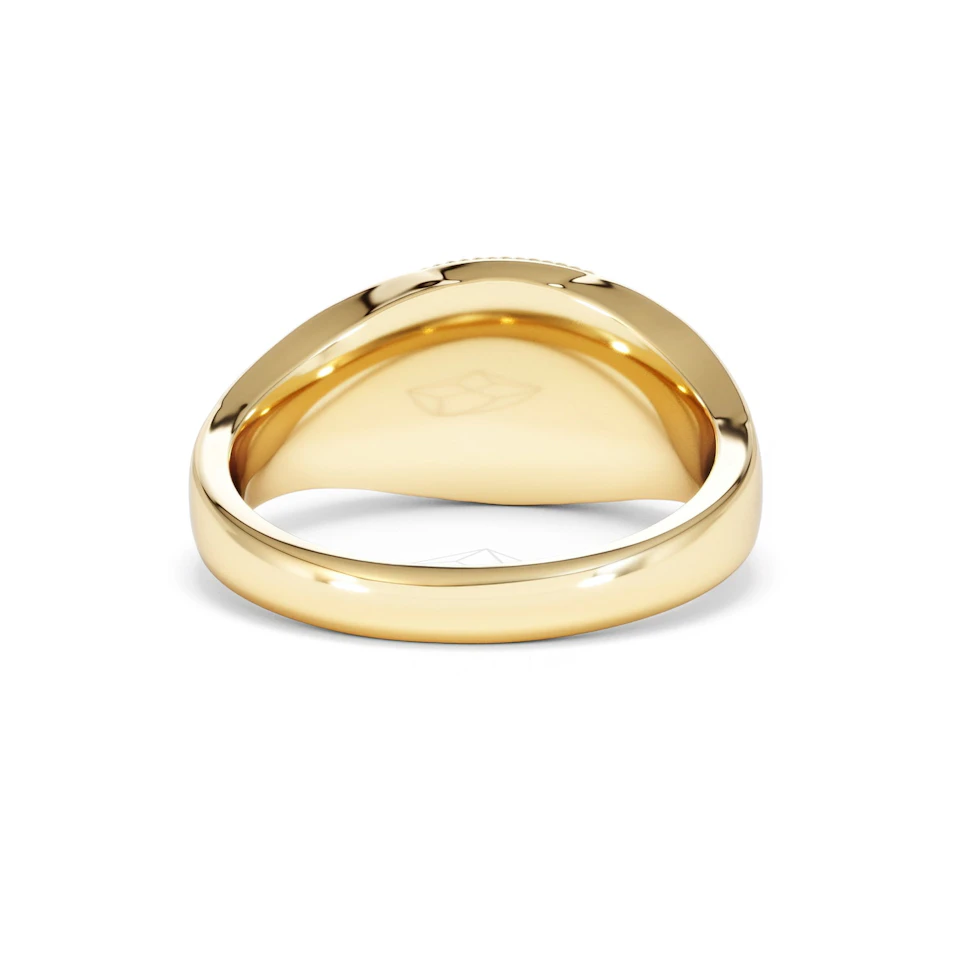 Leo Zodiac 0.01ct Lab Diamond Signet Ring in 18K Gold Vermeil