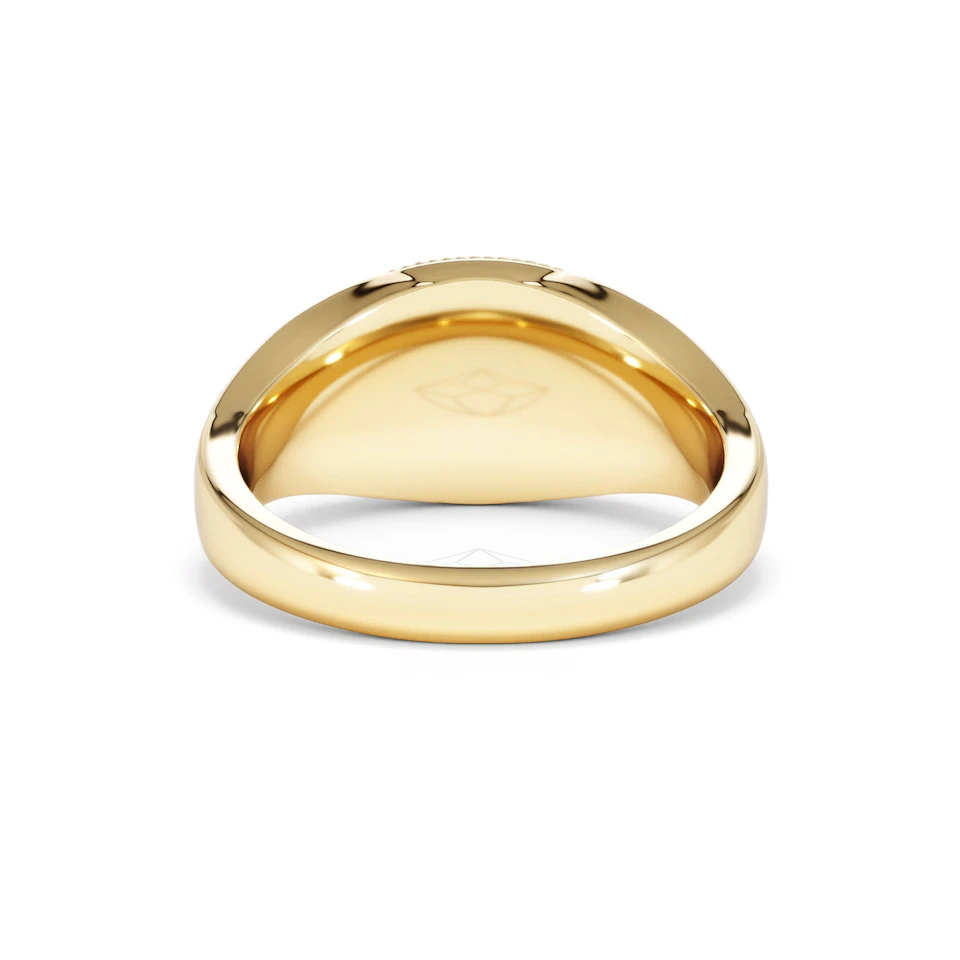Leo Zodiac 0.01ct Lab Diamond Signet Ring in 18K Gold Vermeil