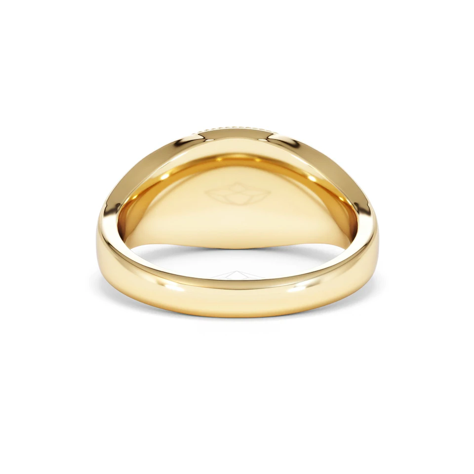 Libra Zodiac 0.01ct Lab Diamond Signet Ring in 18K Gold Vermeil