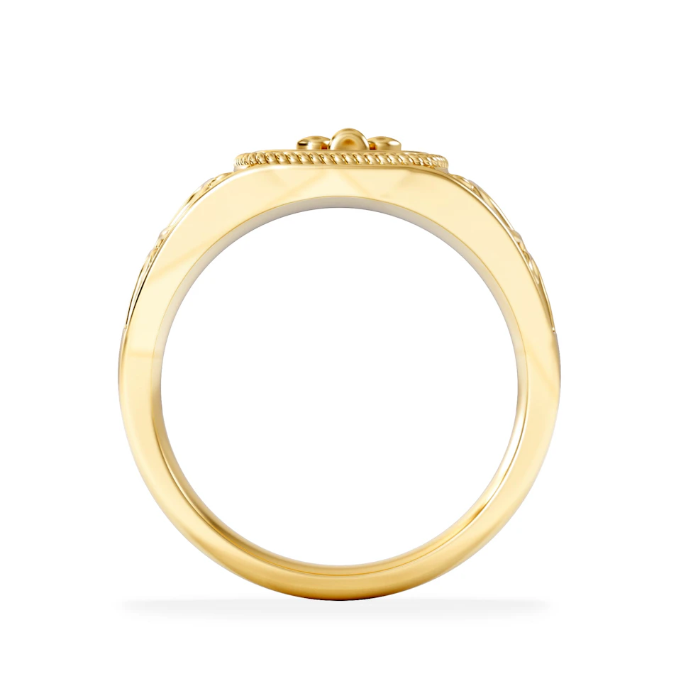 Libra Zodiac 0.01ct Lab Diamond Signet Ring in 18K Gold Vermeil