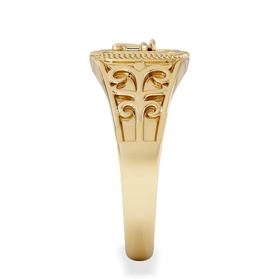 Libra Zodiac 0.01ct Lab Diamond Signet Ring in 18K Gold Vermeil