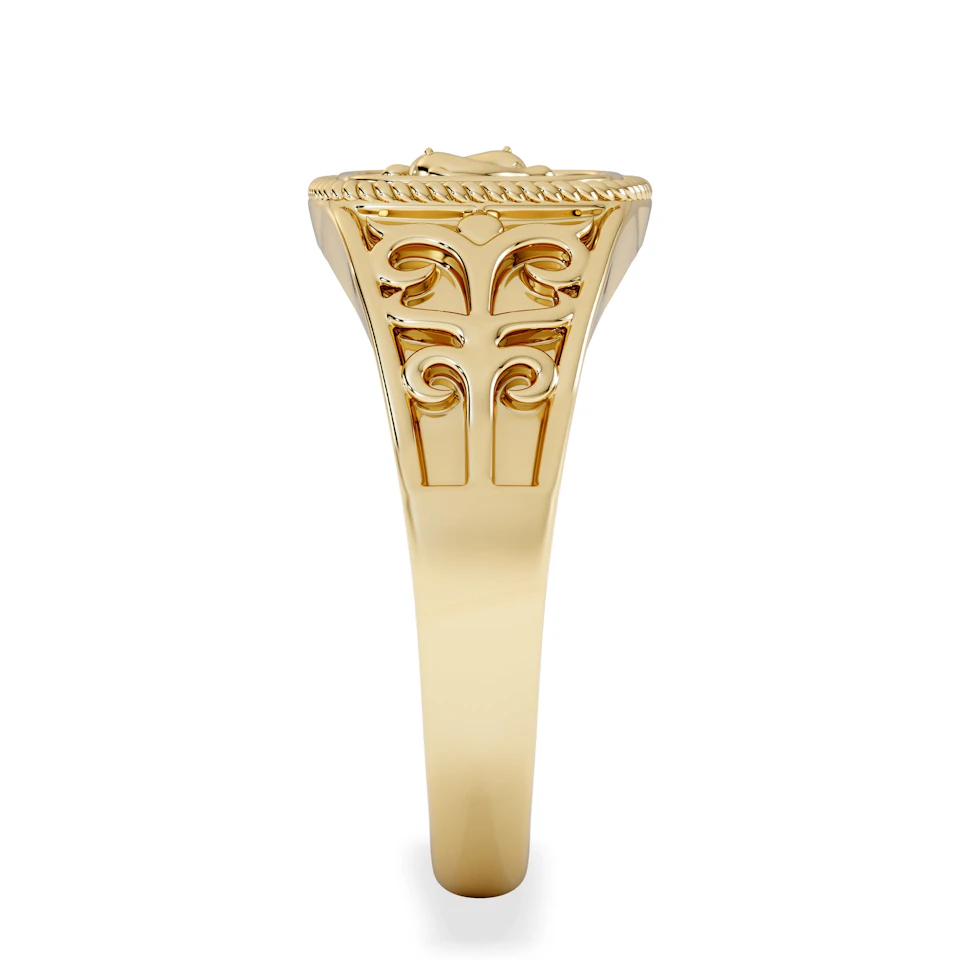 Pisces Zodiac 0.01ct Lab Diamond Signet Ring in 18K Gold Vermeil