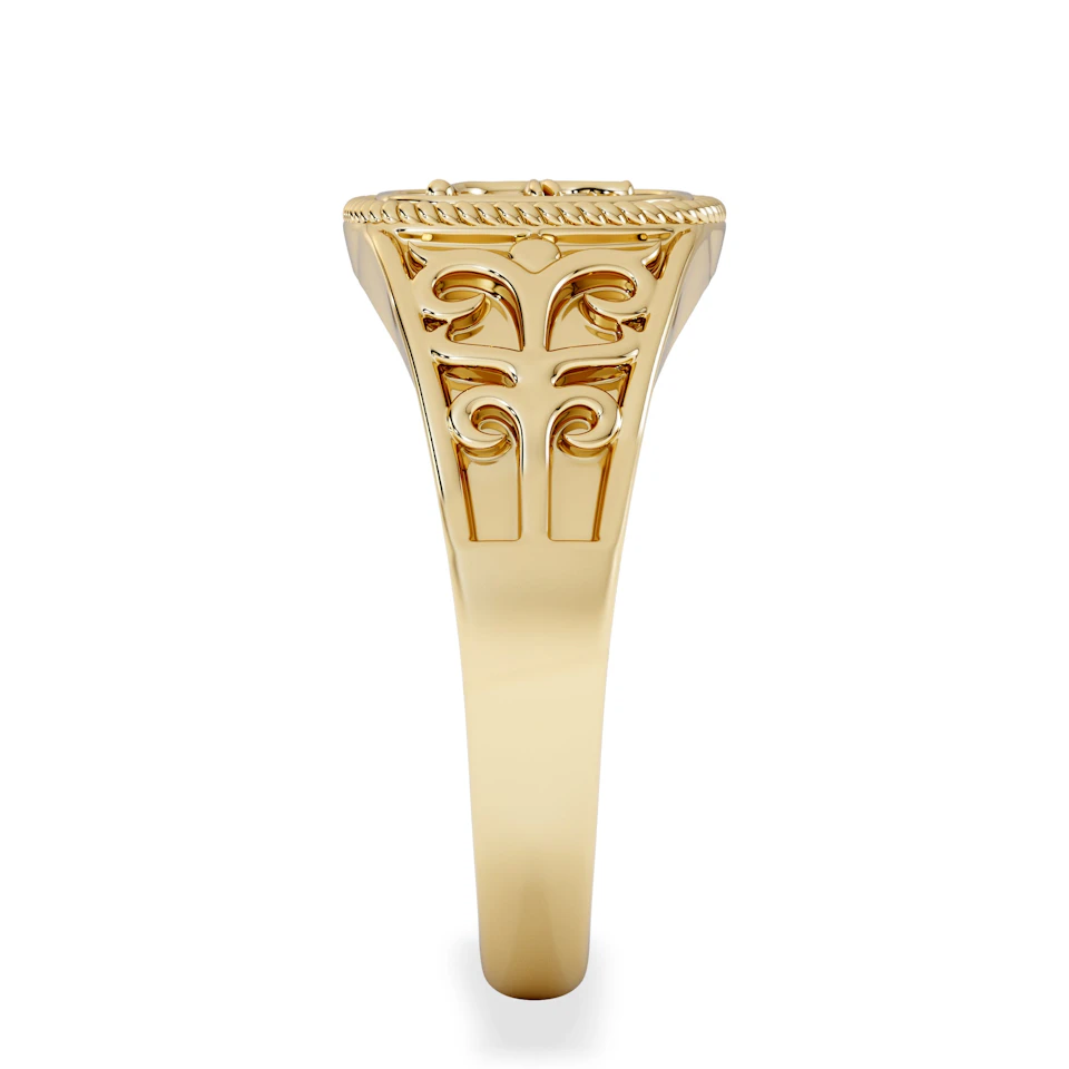 Sagittarius Zodiac 0.01ct Lab Diamond Signet Ring in 18K Gold Vermeil