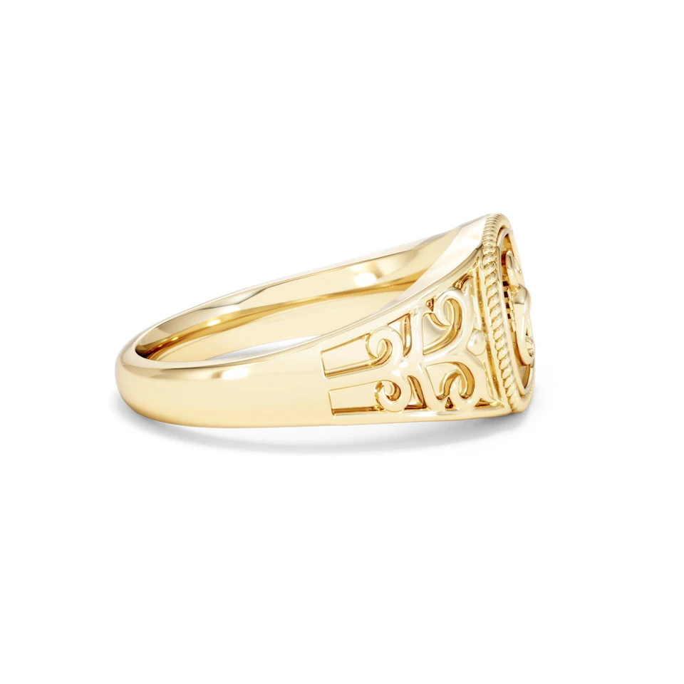 Scorpio Zodiac 0.01ct Lab Diamond Signet Ring in 18K Gold Vermeil