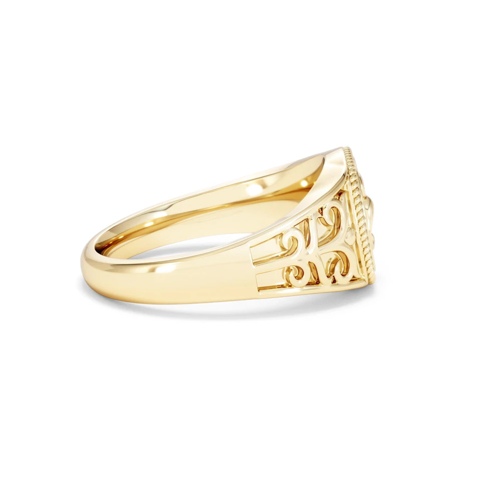 Scorpio Zodiac 0.01ct Lab Diamond Signet Ring in 18K Gold Vermeil