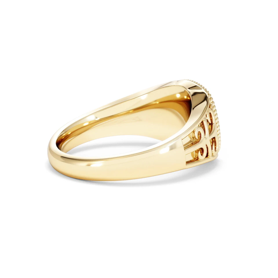 Scorpio Zodiac 0.01ct Lab Diamond Signet Ring in 18K Gold Vermeil