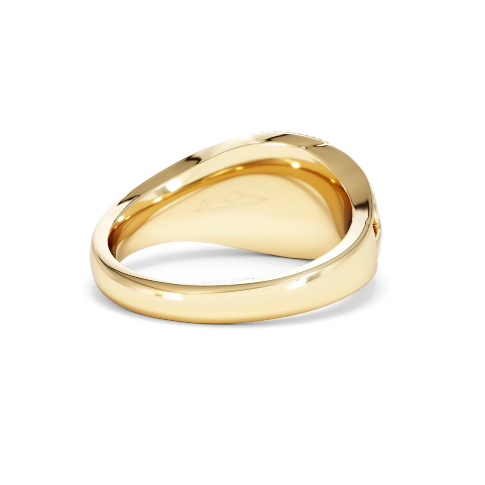 Scorpio Zodiac 0.01ct Lab Diamond Signet Ring in 18K Gold Vermeil