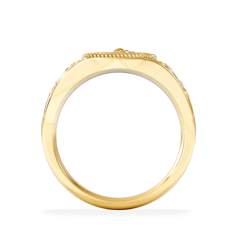 Scorpio Zodiac 0.01ct Lab Diamond Signet Ring in 18K Gold Vermeil