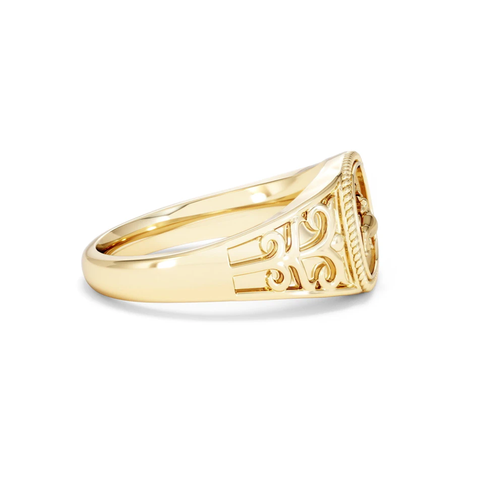 Taurus Zodiac 0.01ct Lab Diamond Signet Ring in 18K Gold Vermeil