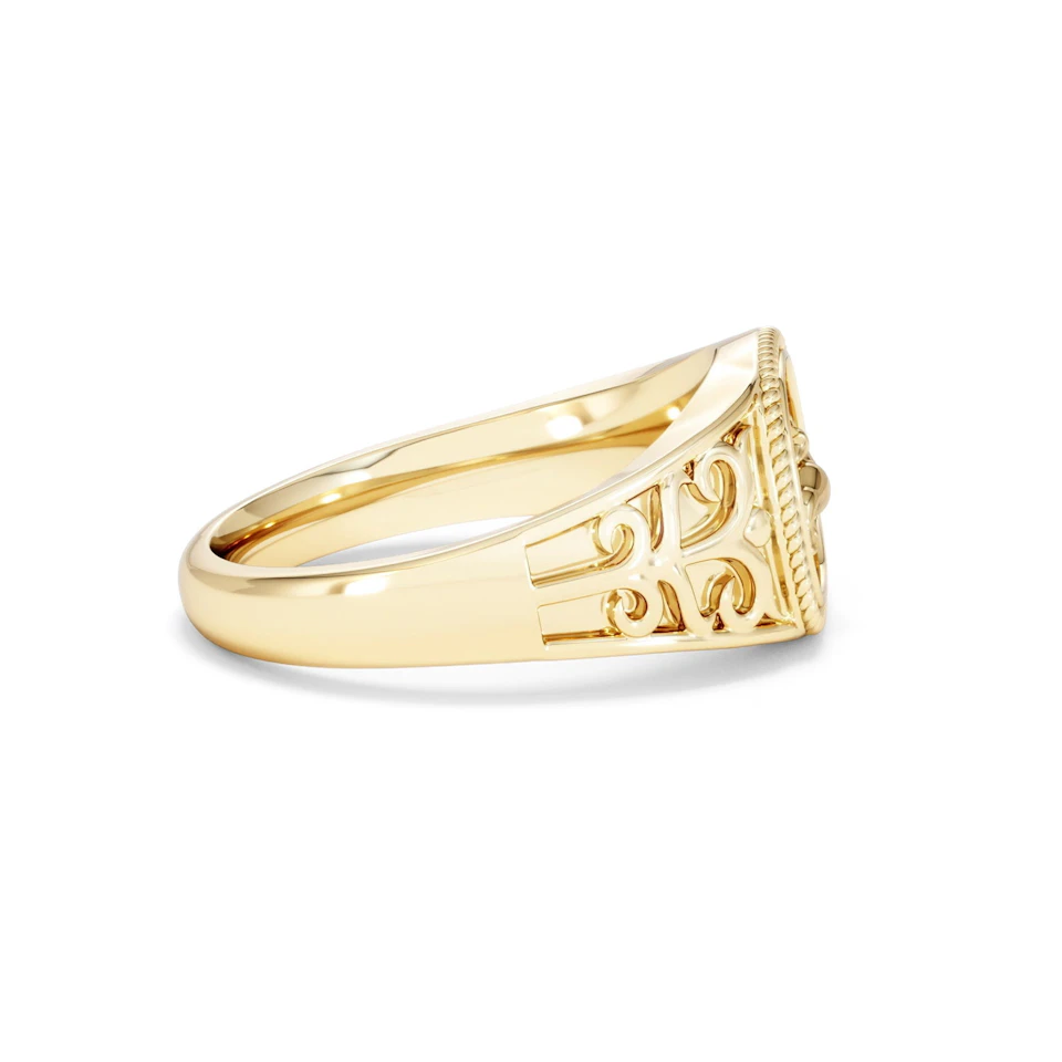 Taurus Zodiac 0.01ct Lab Diamond Signet Ring in 18K Gold Vermeil