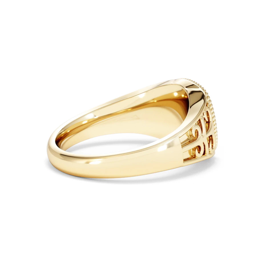 Taurus Zodiac 0.01ct Lab Diamond Signet Ring in 18K Gold Vermeil