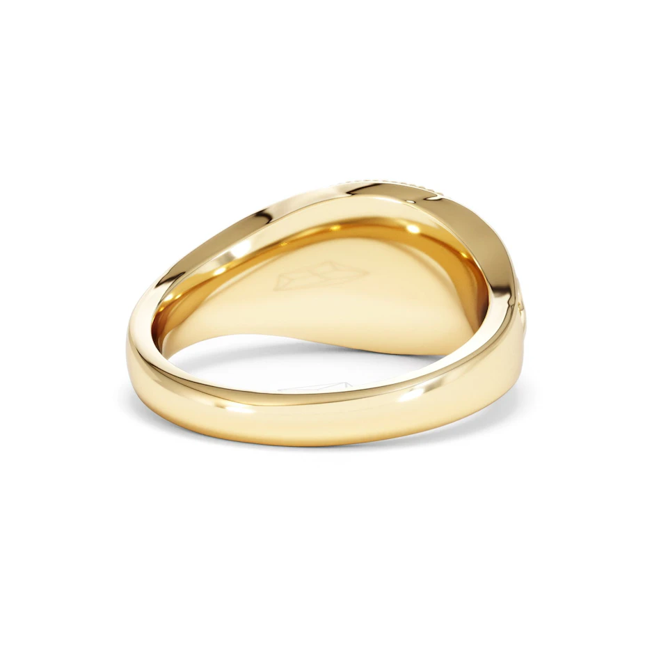 Taurus Zodiac 0.01ct Lab Diamond Signet Ring in 18K Gold Vermeil