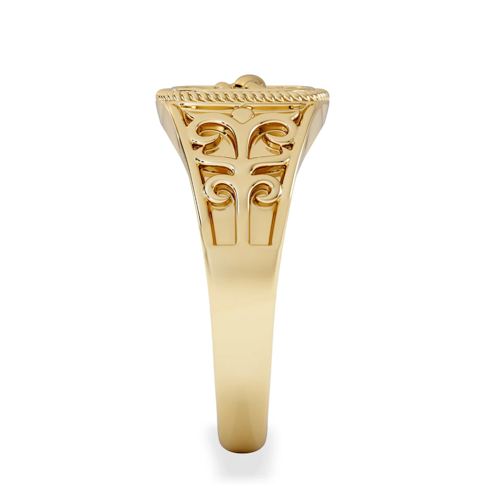 Taurus Zodiac 0.01ct Lab Diamond Signet Ring in 18K Gold Vermeil