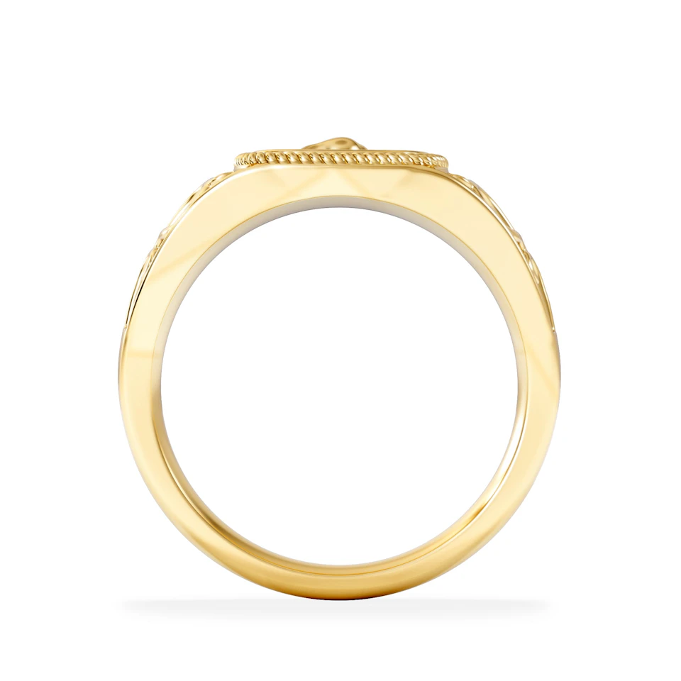 Taurus Zodiac 0.01ct Lab Diamond Signet Ring in 18K Gold Vermeil
