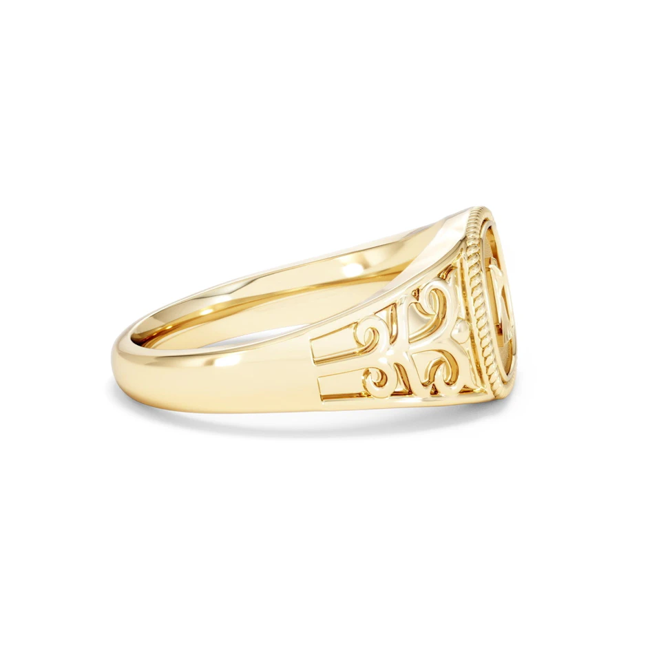 Virgo Zodiac 0.01ct Lab Diamond Signet Ring in 18K Gold Vermeil